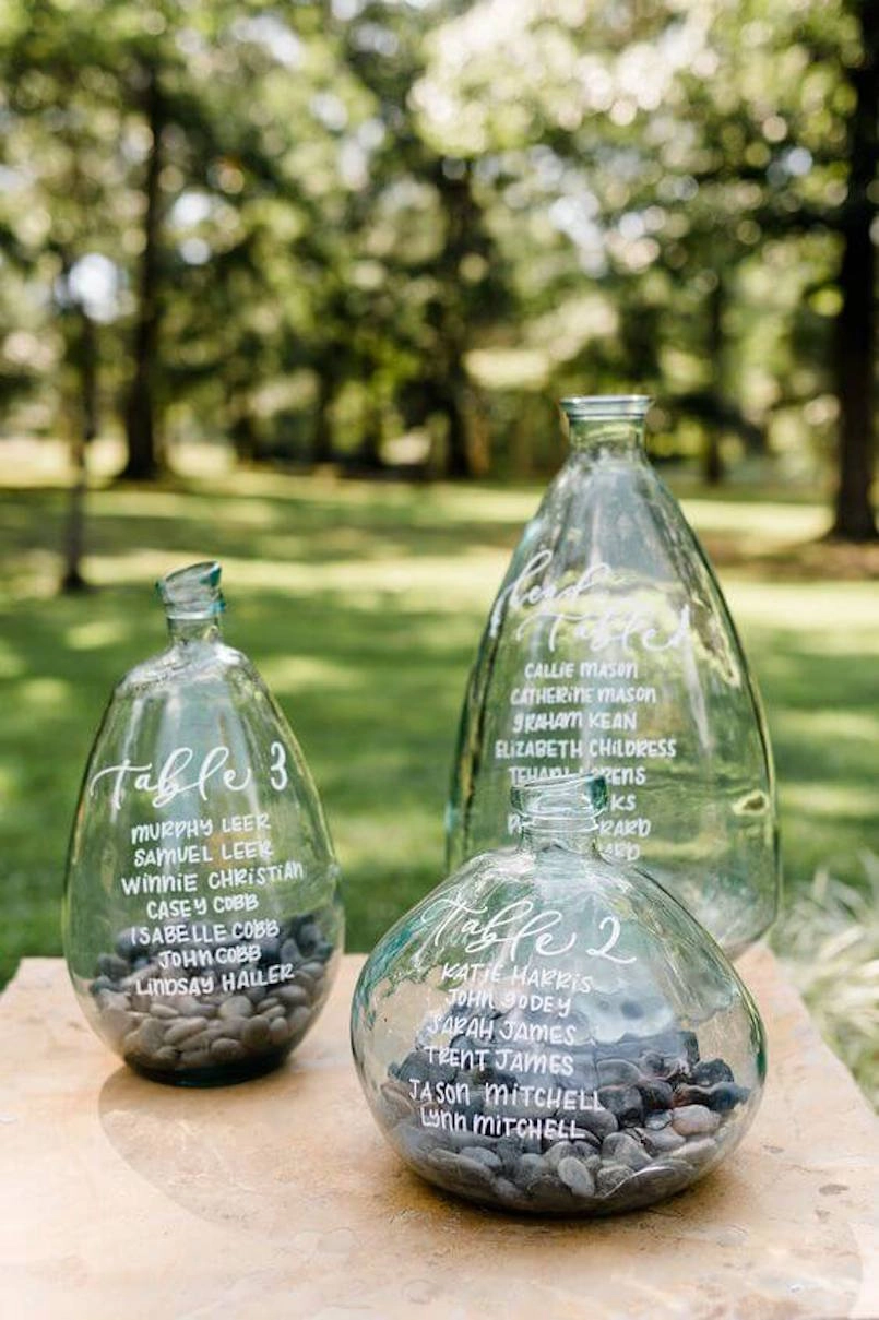 Seating plan en botellas